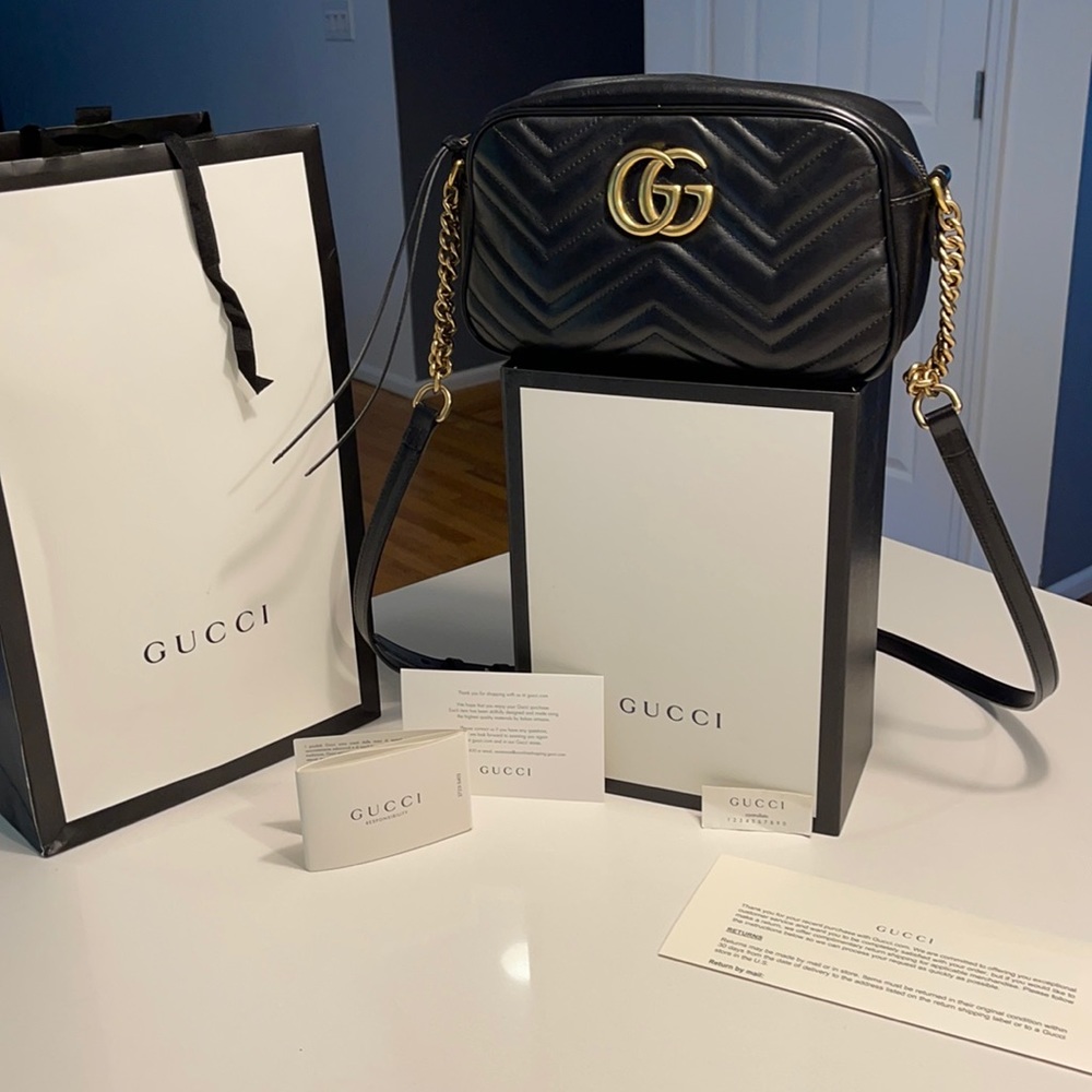 Gucci Black Small Marmont Camera bag